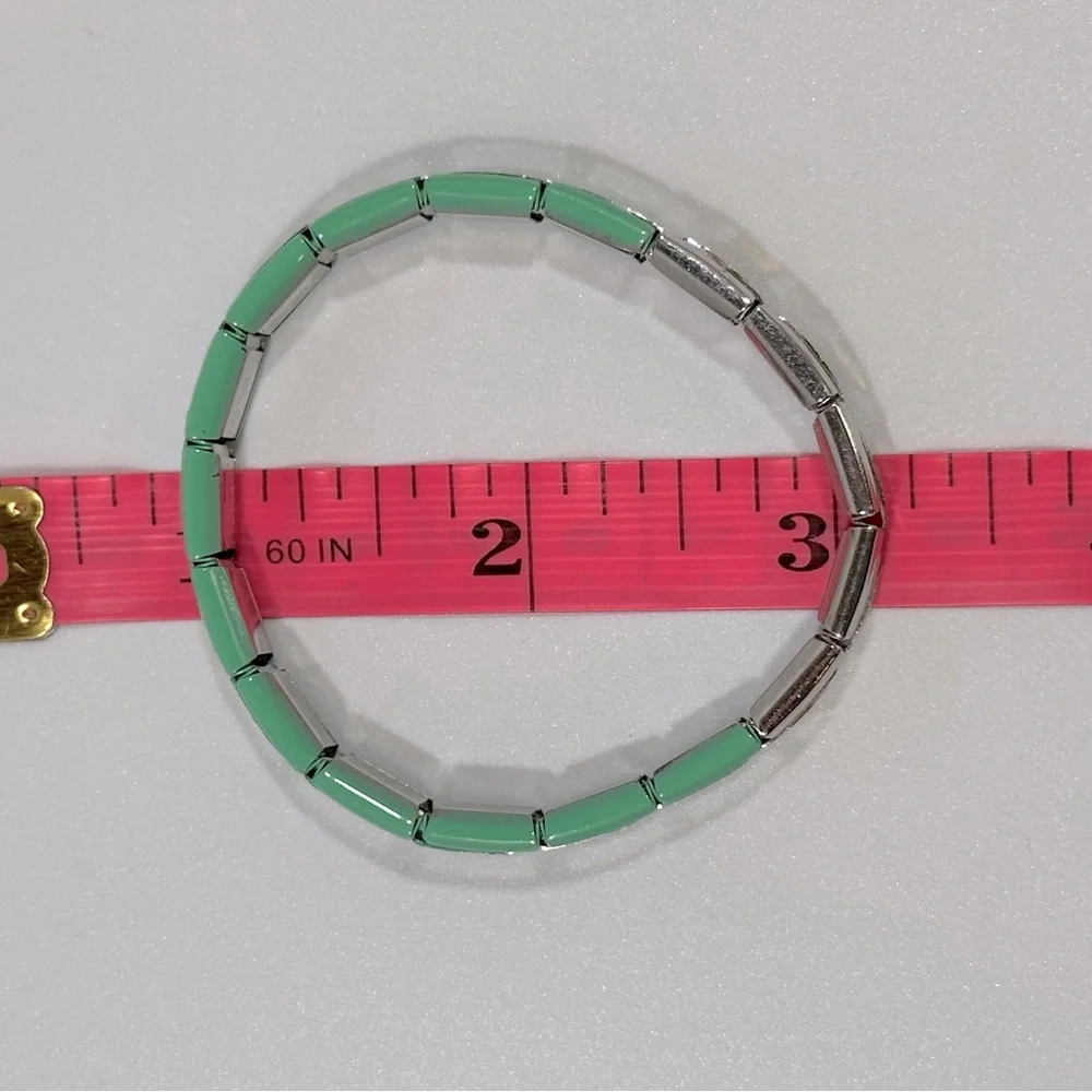 PersonaLinks Italy Dance Green & Silver Interchange Link Bracelet